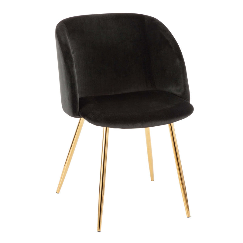 Set of two Lumi Source Fran contemporary elegant design chairs with sleek modern style and plush upholstered seats.
