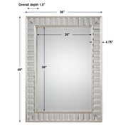 Uttermost Lanester Leaf Silver Wall Mirror featuring a decorative leaf-shaped silver frame for stylish wall decor.