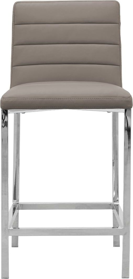 Amalfi Metal Back Counter Stool in Taupe Leather