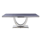Cambrie - Dining Table With Engineered Stone Top - Engineered Stone Top & Mirrored Silver - R&R Furniture Gallery (Fountain Valley, CA)
