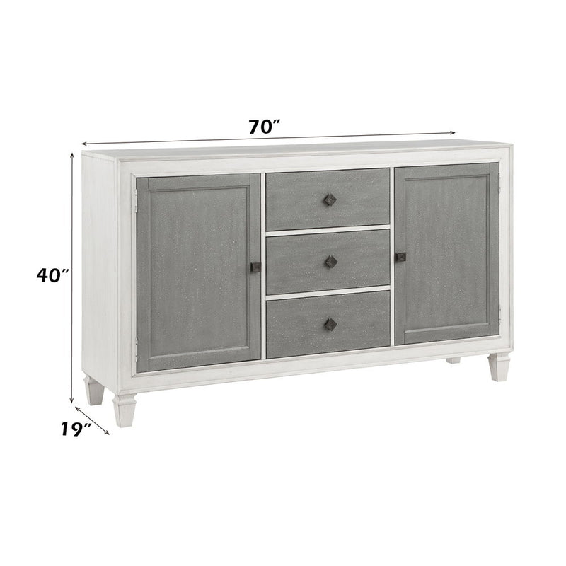 Katia - Server - Rustic Gray & Weathered White - R&R Furniture Gallery (Fountain Valley, CA)