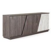 Cairo - Modern Grey Elm and White/Grey Marble Pattern Buffet — view 3