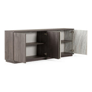 Cairo - Modern Grey Elm and White/Grey Marble Pattern Buffet — view 4