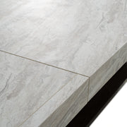 Cairo - Italian Modern Faux Marble & Pecan Elm Extendable Dining Table — view 3