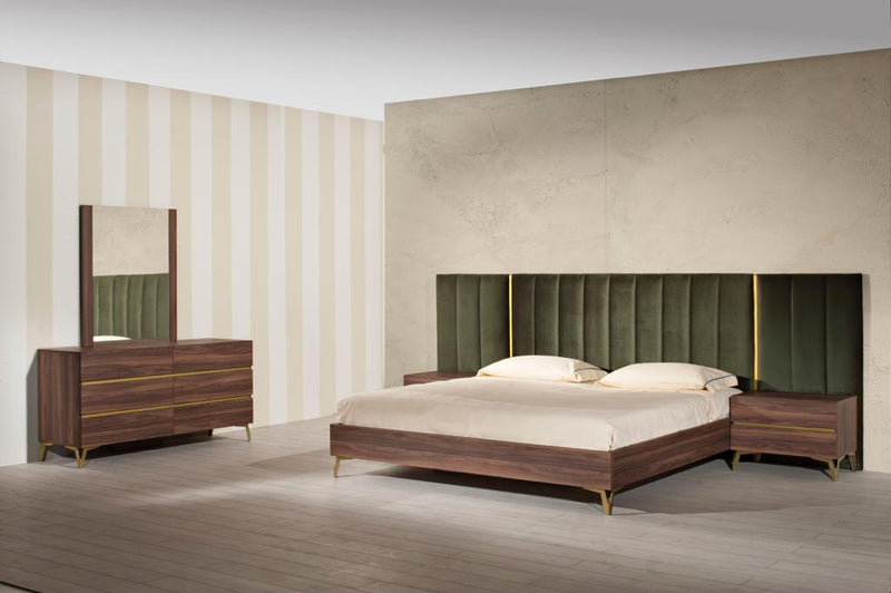 Calabria Modern Walnut Mirror — view 2