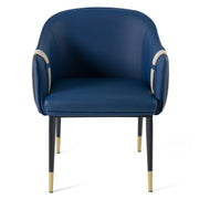 Calderon - Blue & Beige Vegan Leather Dining Chair — view 3