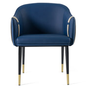 Calderon - Blue & Beige Vegan Leather Dining Chair — view 4