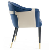 Calderon - Blue & Beige Vegan Leather Dining Chair — view 5