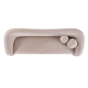 Calico - Contemporary Beige Pebble Fabric 3-Seat Sofa — view 2