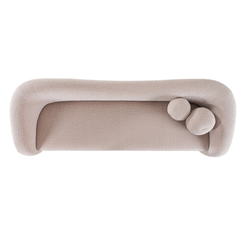 Calico - Contemporary Beige Pebble Fabric 3-Seat Sofa — view 2