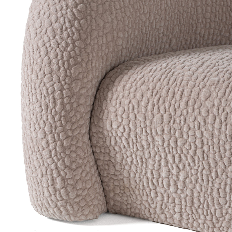 Calico - Contemporary Beige Pebble Fabric 3-Seat Sofa — view 4