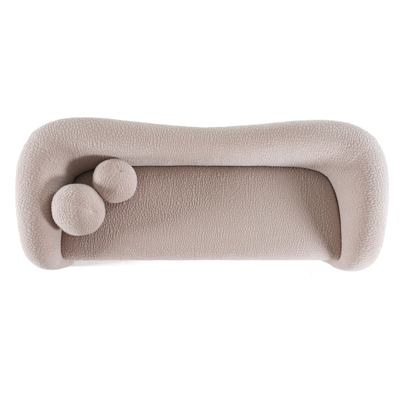 Calico - Contemporary Beige Pebble Fabric 4-Seat Sofa — view 2