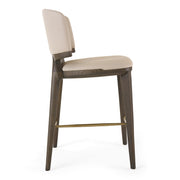 Calvary - Mid-Century Modern Beige Vegan Leather + Grey Ash Counter Chair — view 4