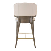 Calvary - Mid-Century Modern Beige Vegan Leather + Grey Ash Counter Chair — view 5