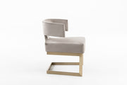 Calvo Modern Off-White Velvet & Brass Dining Chair — view 2