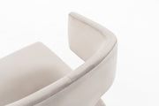Calvo Modern Off-White Velvet & Brass Dining Chair — view 5