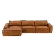 Cambria - Modern LAF Cognac Leather Sectional Sofa — view 2
