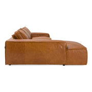 Cambria - Modern LAF Cognac Leather Sectional Sofa — view 5