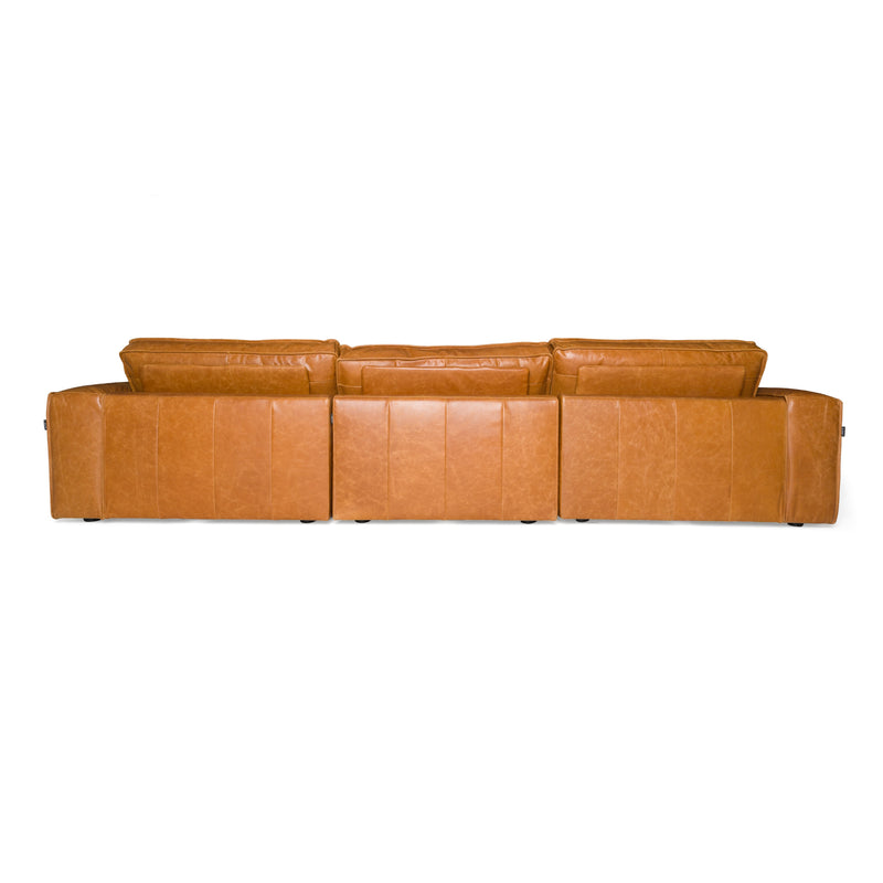 Cambria - Modern Cognac Leather Sofa — view 4