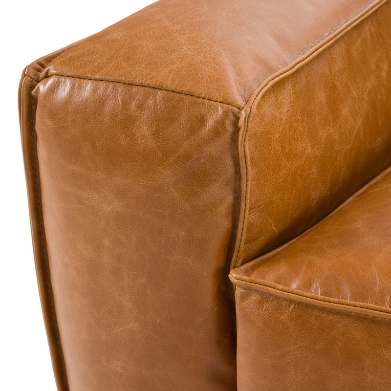 Cambria - Modern Cognac Leather Sofa — view 5
