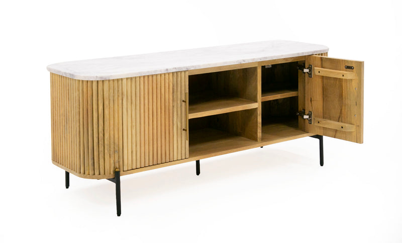Cambridge White Marble & Mango TV Stand