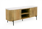 Cambridge White Marble & Mango TV Stand — view 2