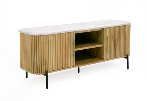 Cambridge White Marble & Mango TV Stand — view 2