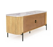 Cambridge White Marble & Mango TV Stand — view 4