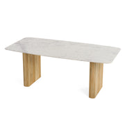 Cambridge White Marble & Mango Rectangular Dining Table — view 2