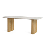 Cambridge White Marble & Mango Rectangular Dining Table — view 3