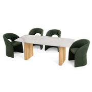 Cambridge White Marble & Mango Rectangular Dining Table — view 4