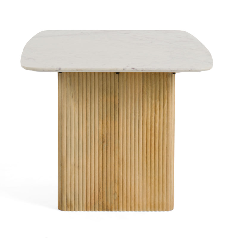 Cambridge White Marble & Mango Rectangular Dining Table — view 5