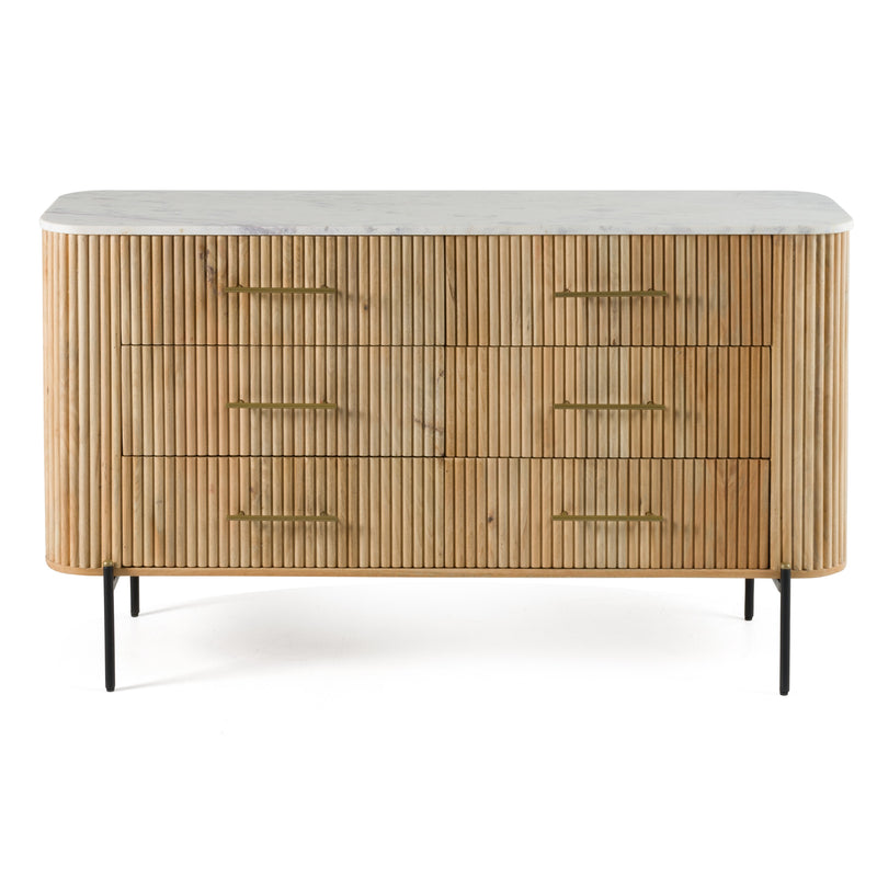 Cambridge White Marble & Mango Dresser — view 3