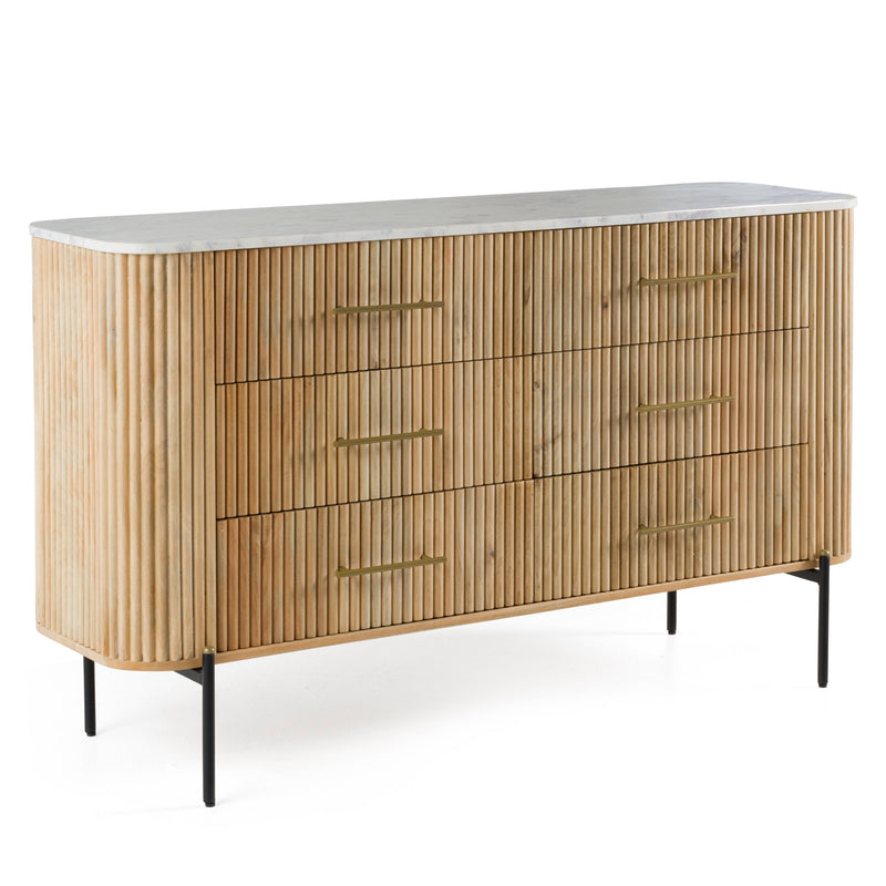 Cambridge White Marble & Mango Dresser — view 4