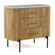 Cambridge White Marble & Mango 3 Drawer Dresser — view 4