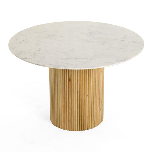 Cambridge White Marble & Mango Round Dining Table — view 2