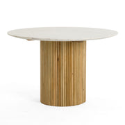 Cambridge White Marble & Mango Round Dining Table — view 3