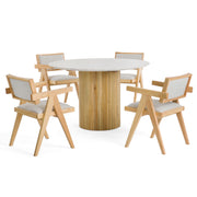 Cambridge White Marble & Mango Round Dining Table — view 5