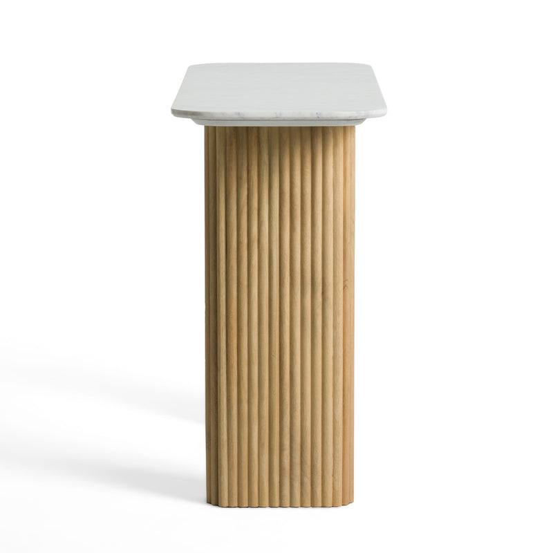 Cambridge White Marble & Mango Console Table — view 2