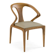 Campbell Mid-Century Modern Taupe Leatherette & Walnut Dining Chair — view 5