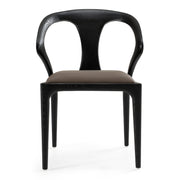 Campbell - Mid-Century Modern Grey Leatherette & Black Ash Dining Chair — view 4