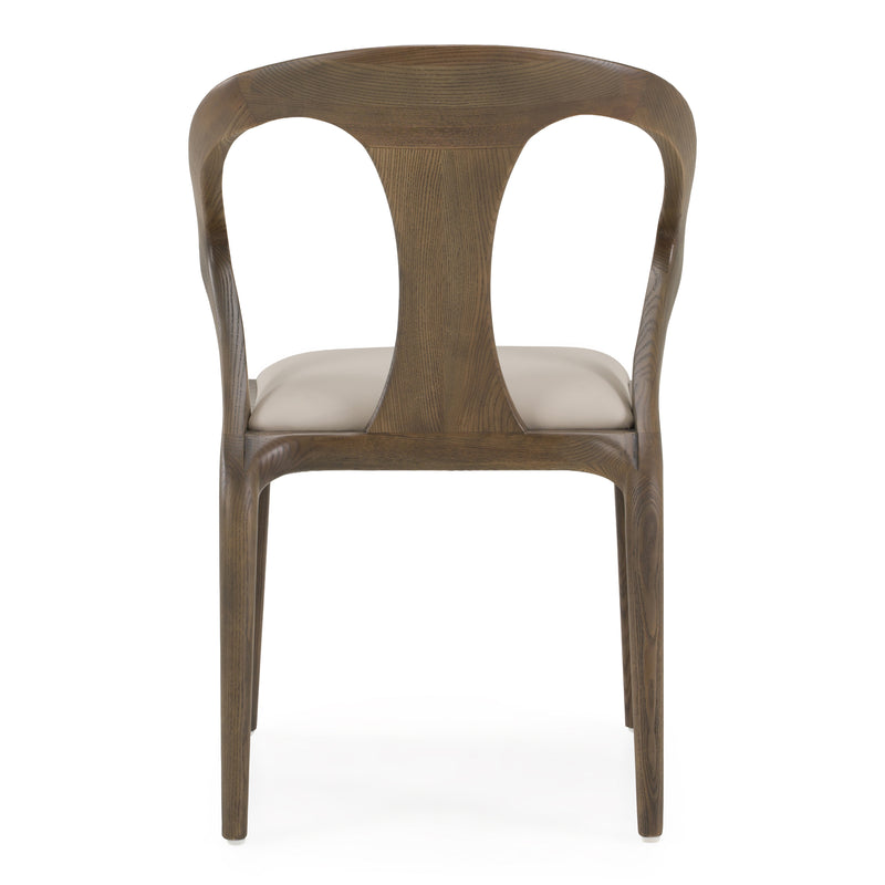Campbell - Mid-Century Modern Grey Leatherette & Grey Ash Dining Chair — view 4