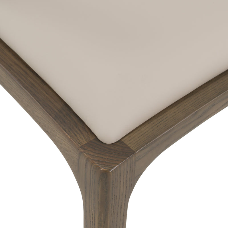 Campbell - Mid-Century Modern Grey Leatherette & Grey Ash Dining Chair — view 5