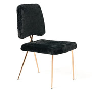 Candace - Modern Black Faux Fur Dining Chair (Set of 2) — view 3
