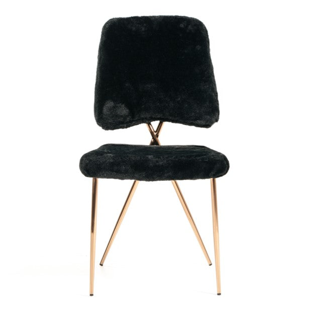 Candace - Modern Black Faux Fur Dining Chair (Set of 2) — view 5