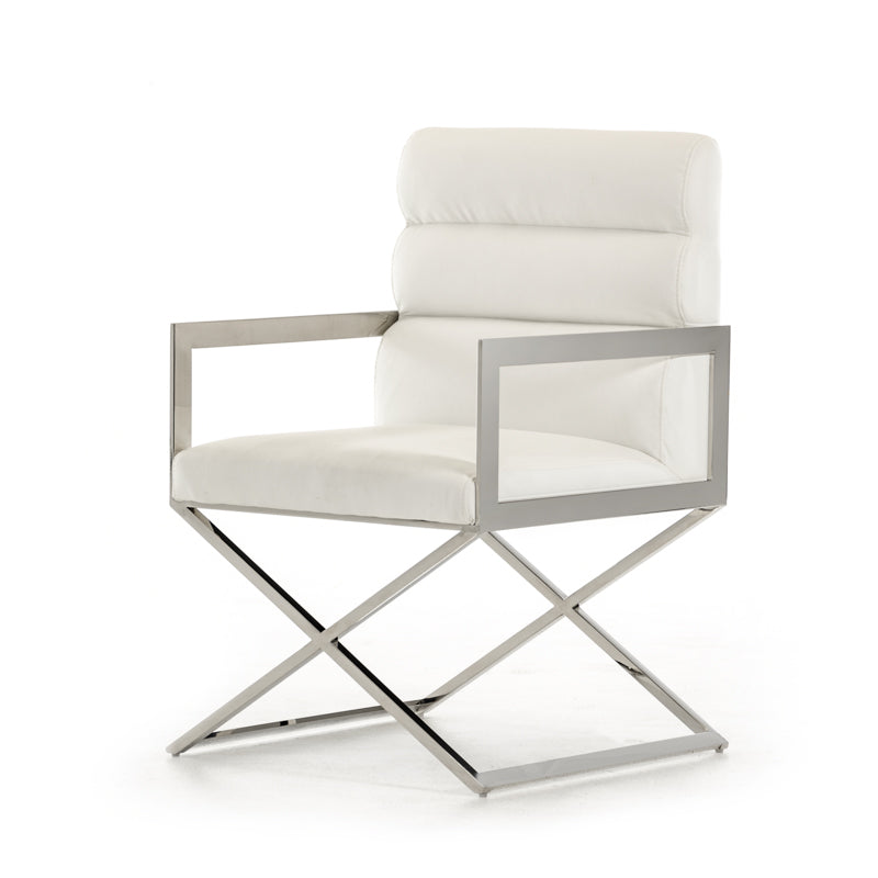 Capra Modern White Leatherette Dining Chair — view 4