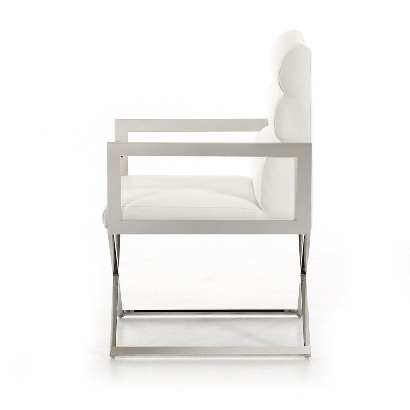 Capra Modern White Leatherette Dining Chair — view 2