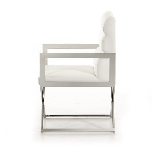Capra Modern White Leatherette Dining Chair — view 2