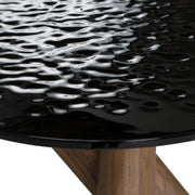 Carnaby - Modern Dark Grey Glass + Walnut Dining Table — view 3