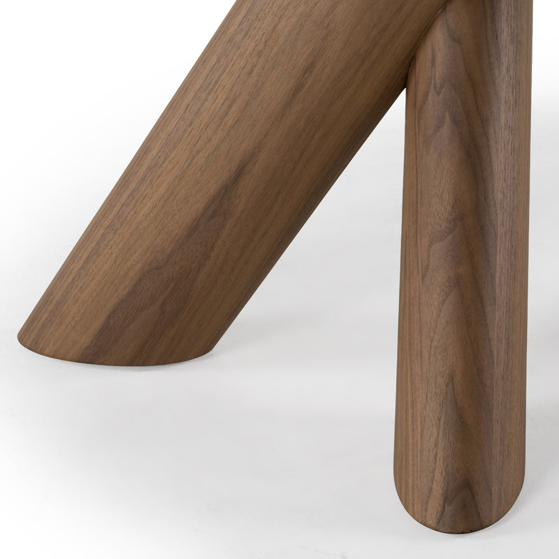 Carnaby - Modern Dark Grey Glass + Walnut Dining Table — view 4